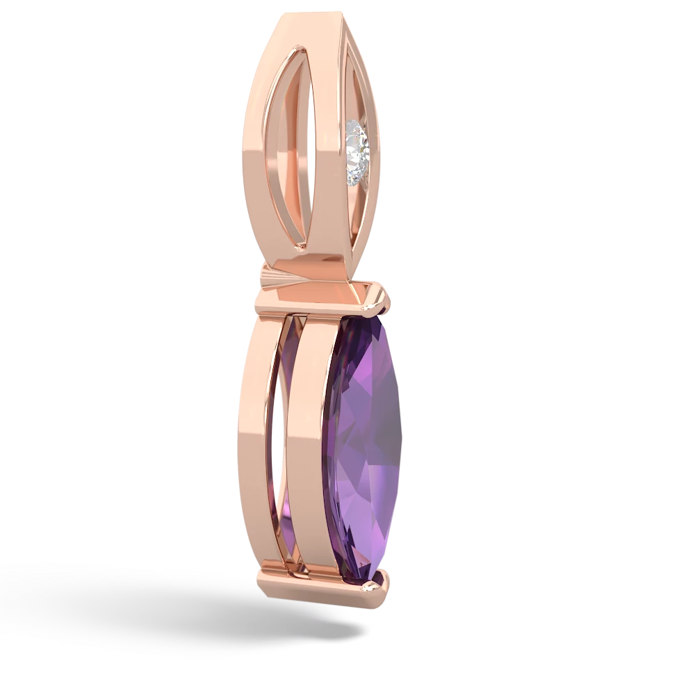 Amethyst Marquise Drop 14K Rose Gold pendant P5333