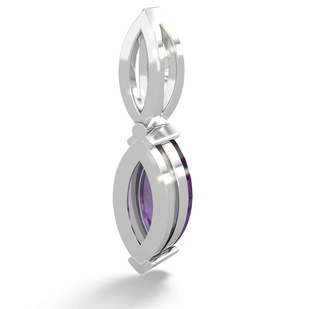 Amethyst Marquise Drop 14K White Gold pendant P5333