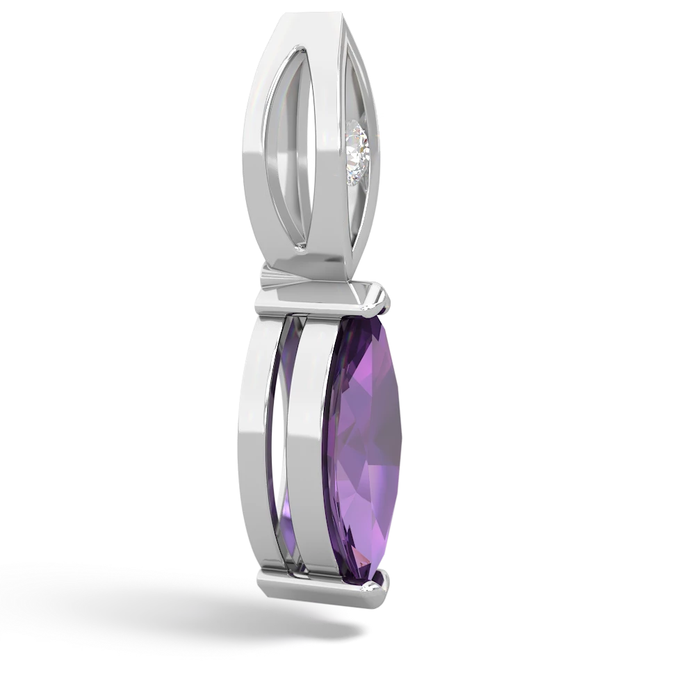 Amethyst Marquise Drop 14K White Gold pendant P5333