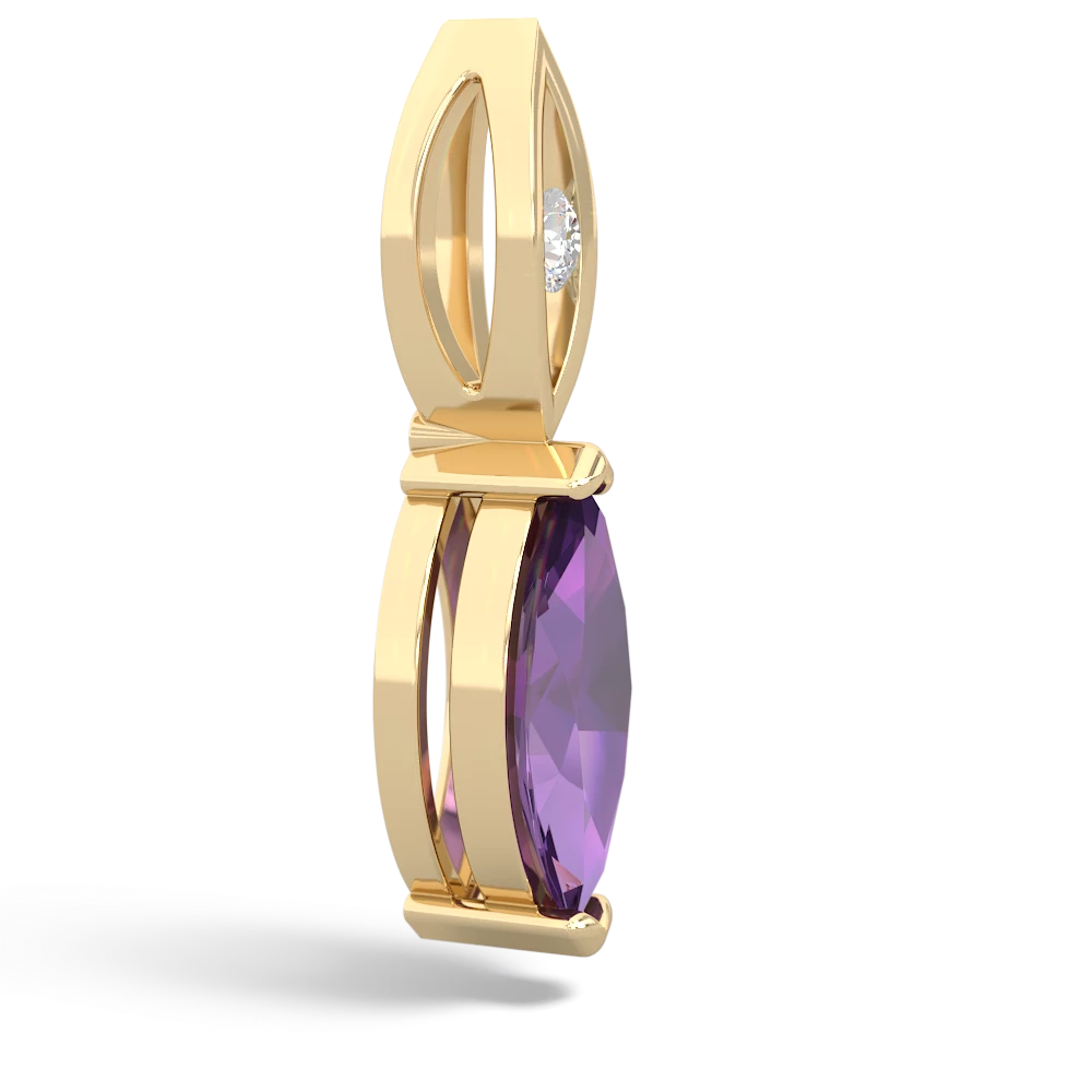 Amethyst Marquise Drop 14K Yellow Gold pendant P5333