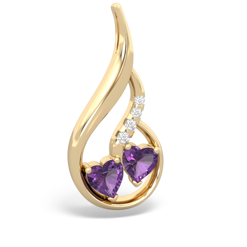 Amethyst Keepsake Curves 14K Yellow Gold pendant P5450