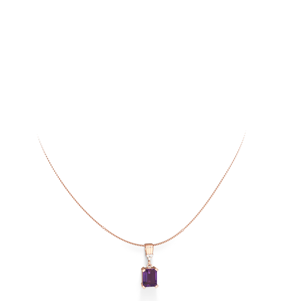 Amethyst Art Deco Dangle 14K Rose Gold pendant P1937