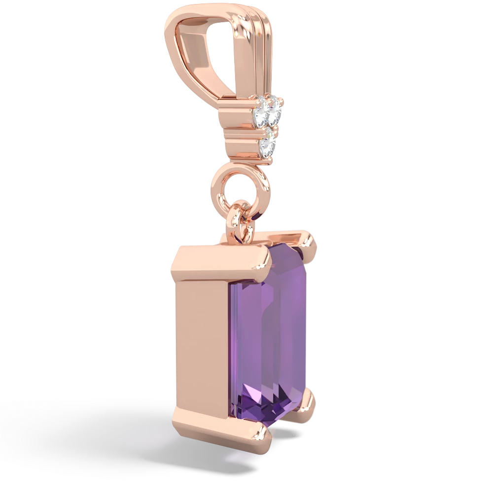 Amethyst Art Deco Dangle 14K Rose Gold pendant P1937