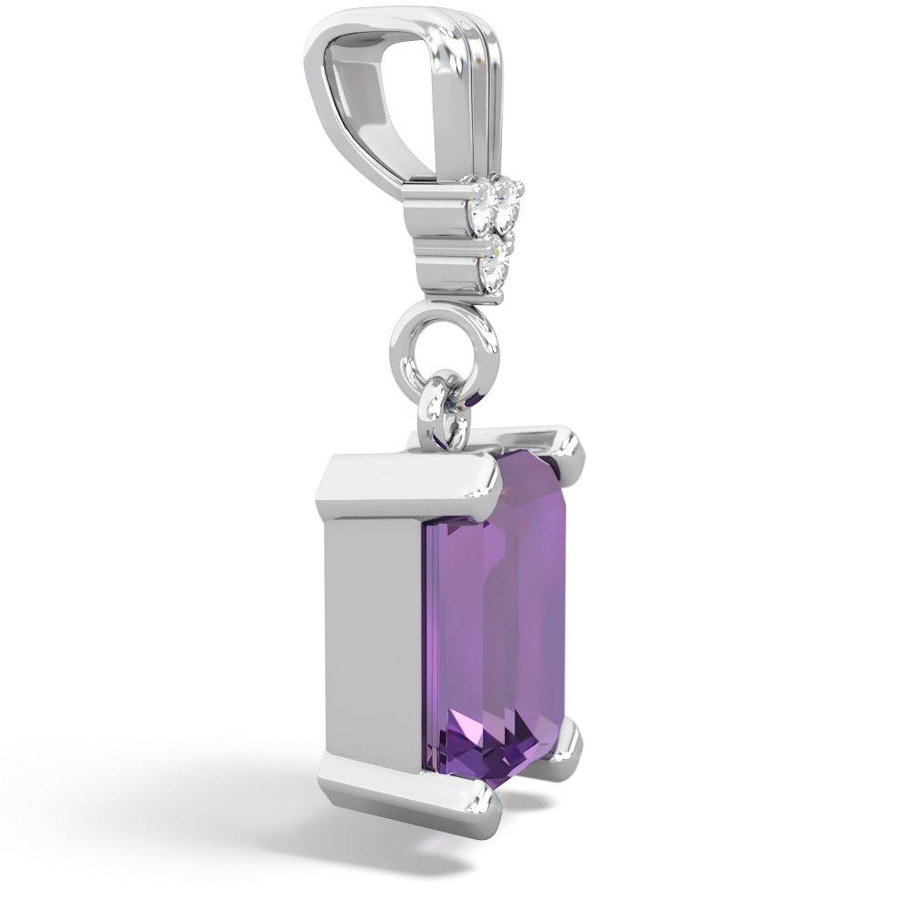 Amethyst Art Deco Dangle 14K White Gold pendant P1937