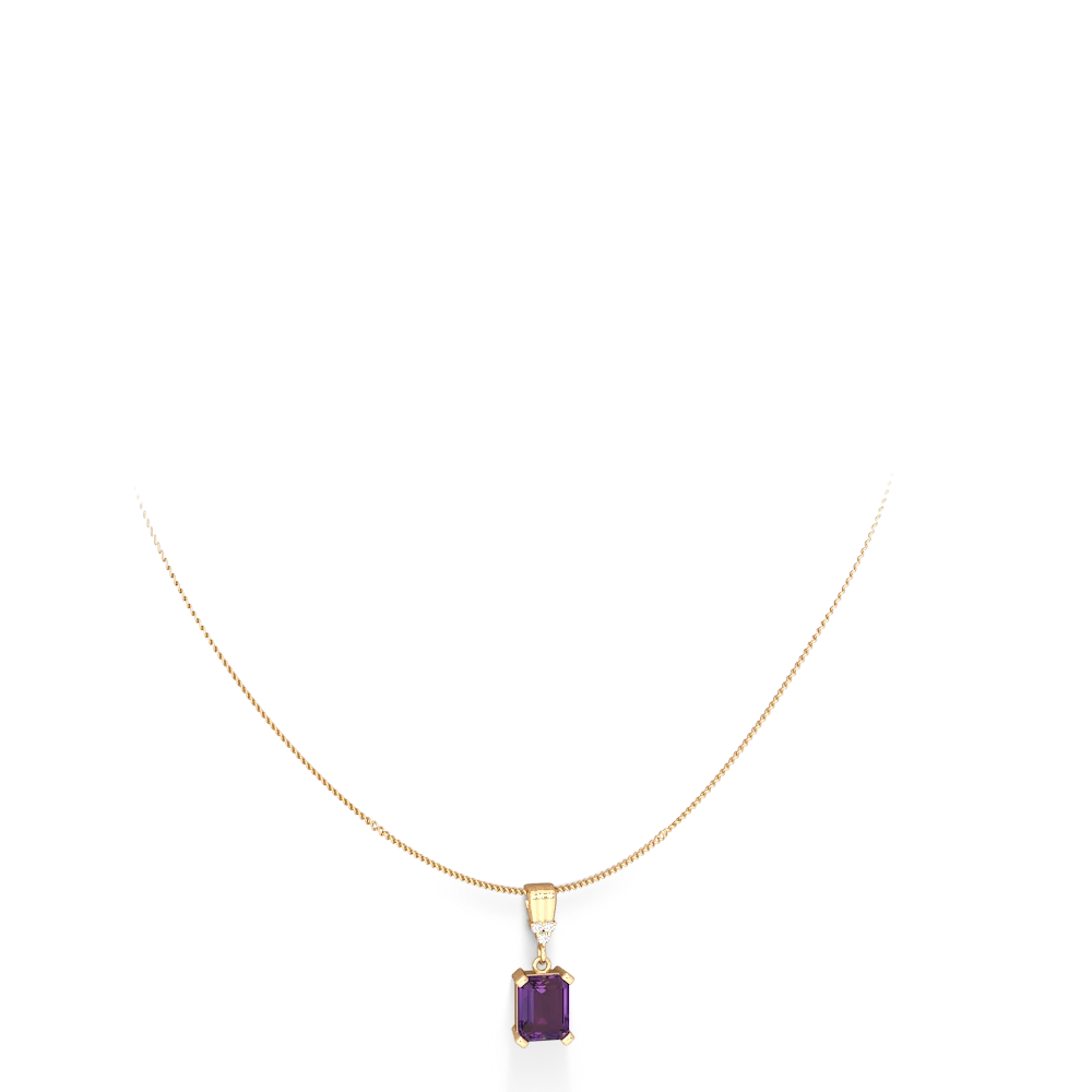 Amethyst Art Deco Dangle 14K Yellow Gold pendant P1937