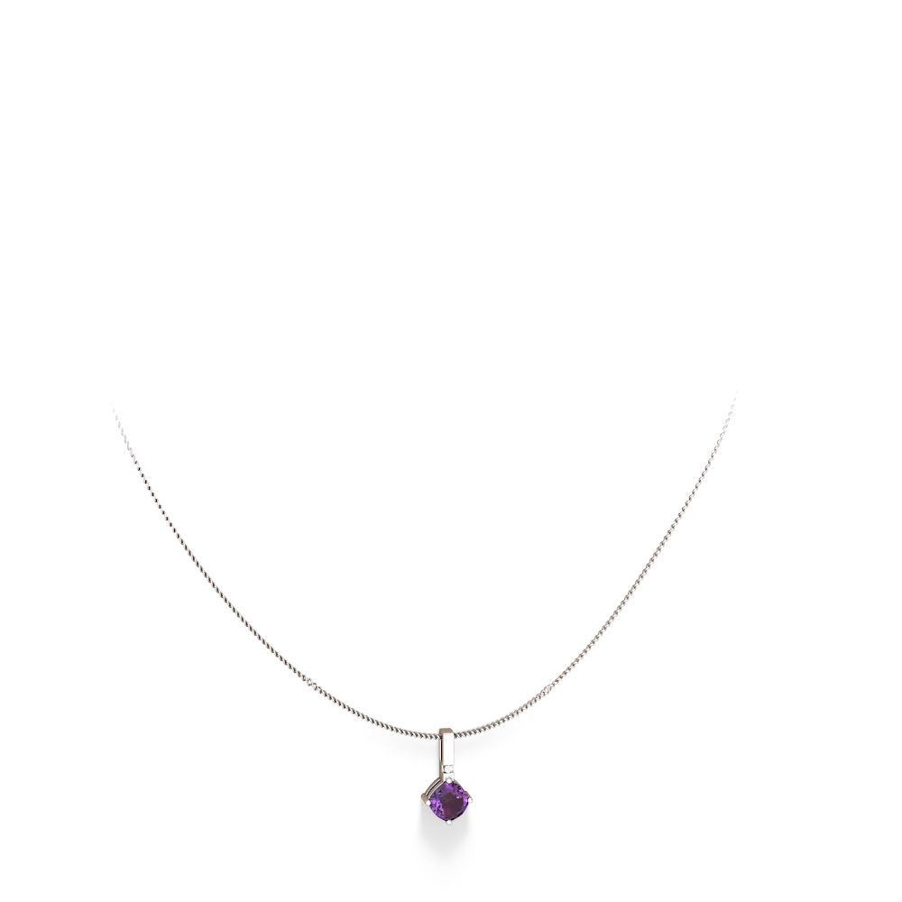 Amethyst Simply Elegant 14K White Gold pendant P2489