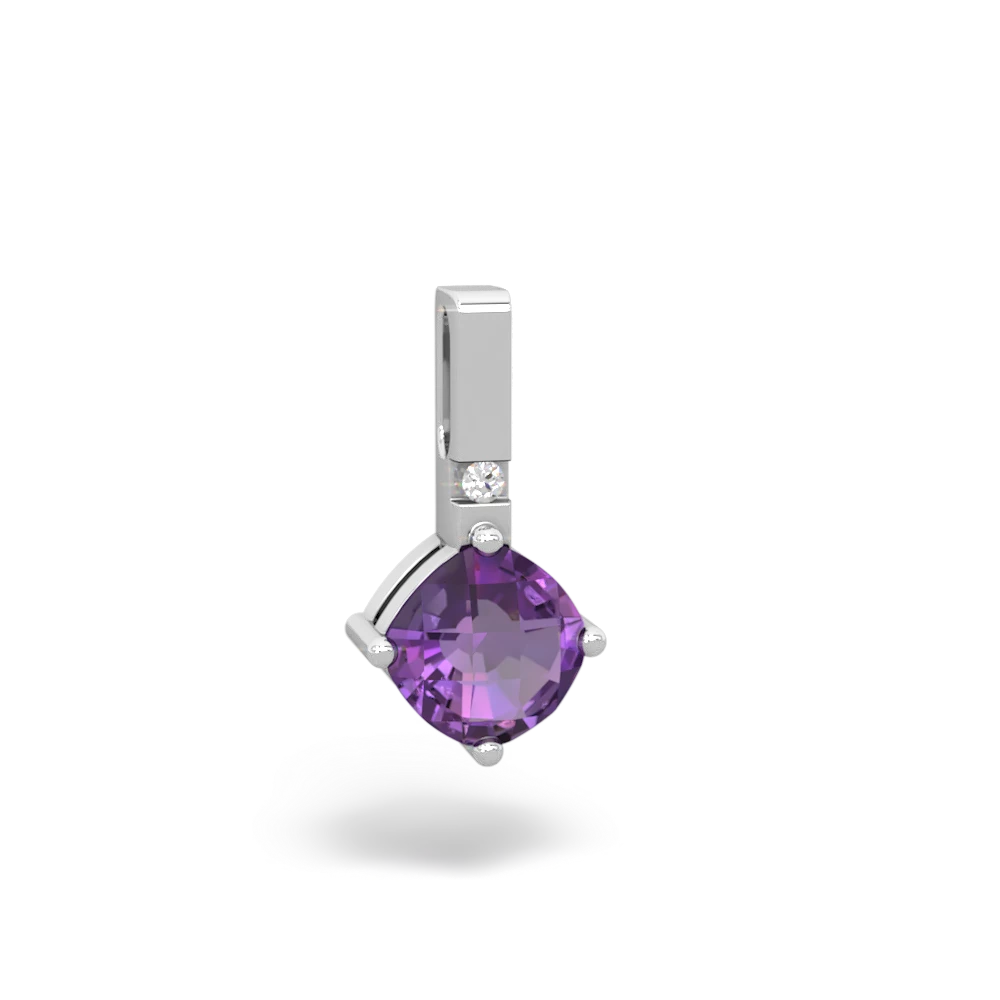 Amethyst Simply Elegant 14K White Gold pendant P2489