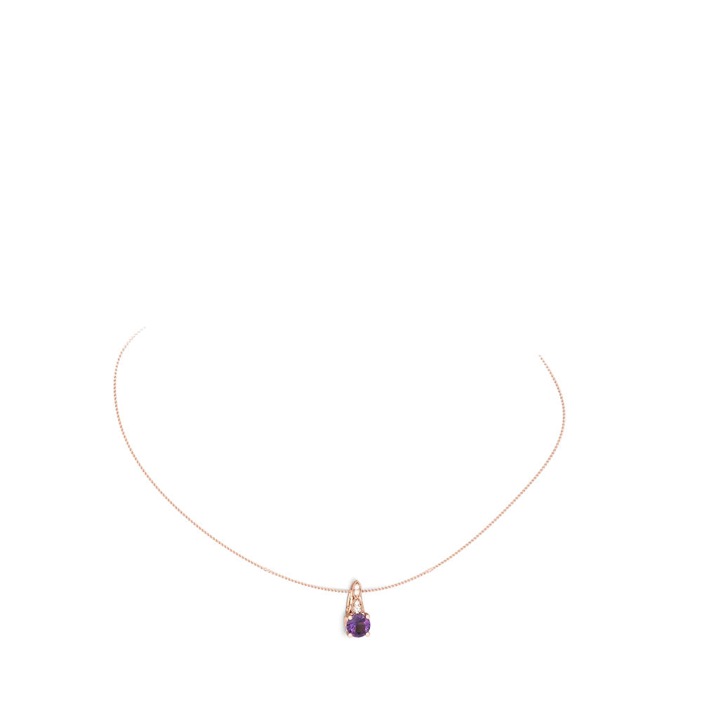 Amethyst Antique Elegance 14K Rose Gold pendant P3100