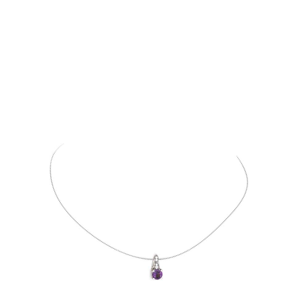 Amethyst Antique Elegance 14K White Gold pendant P3100