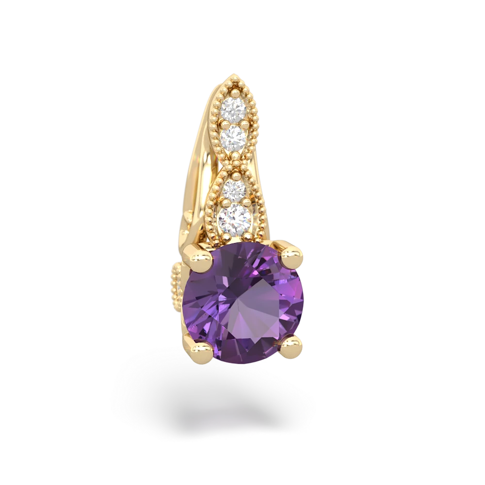 Amethyst Antique Elegance 14K Yellow Gold pendant P3100