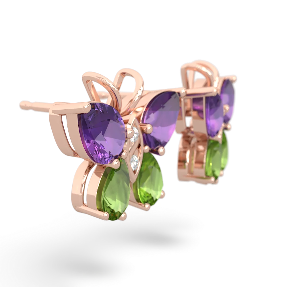 Amethyst Butterfly 14K Rose Gold earrings E2215