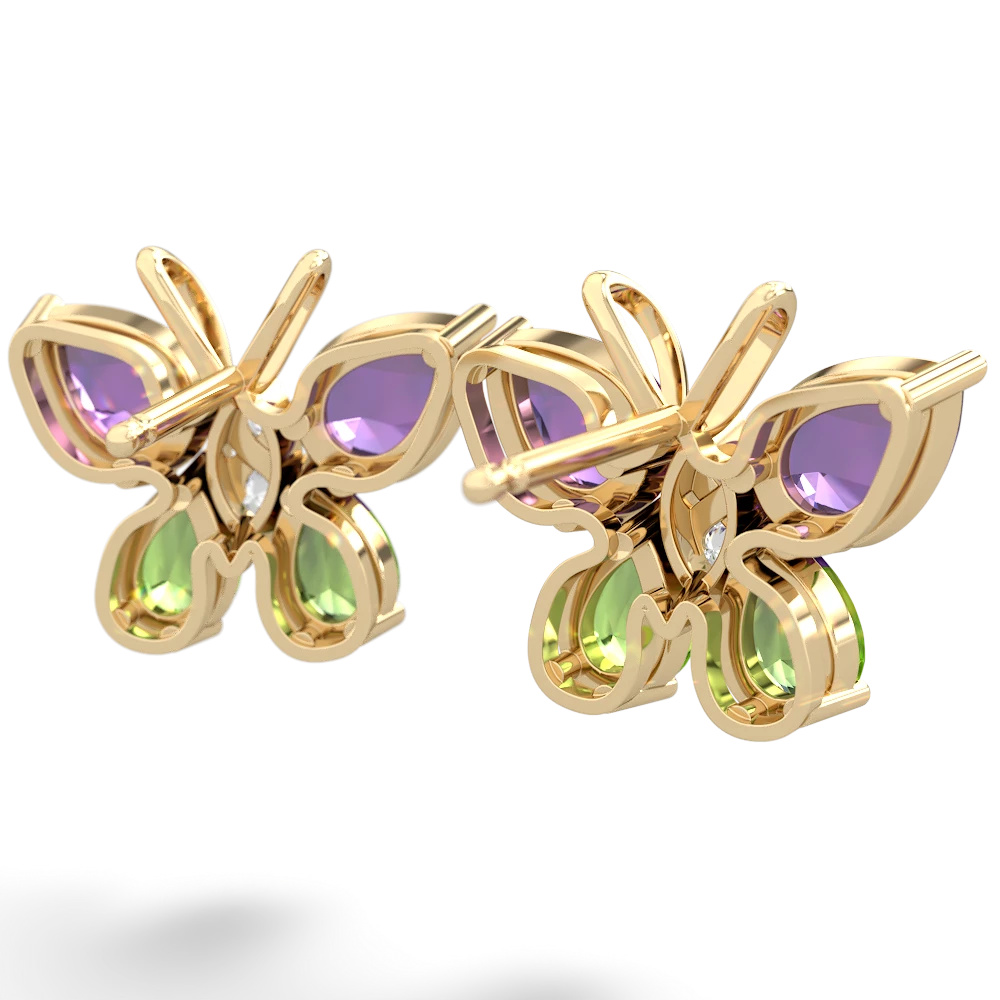 Amethyst Butterfly 14K Yellow Gold earrings E2215