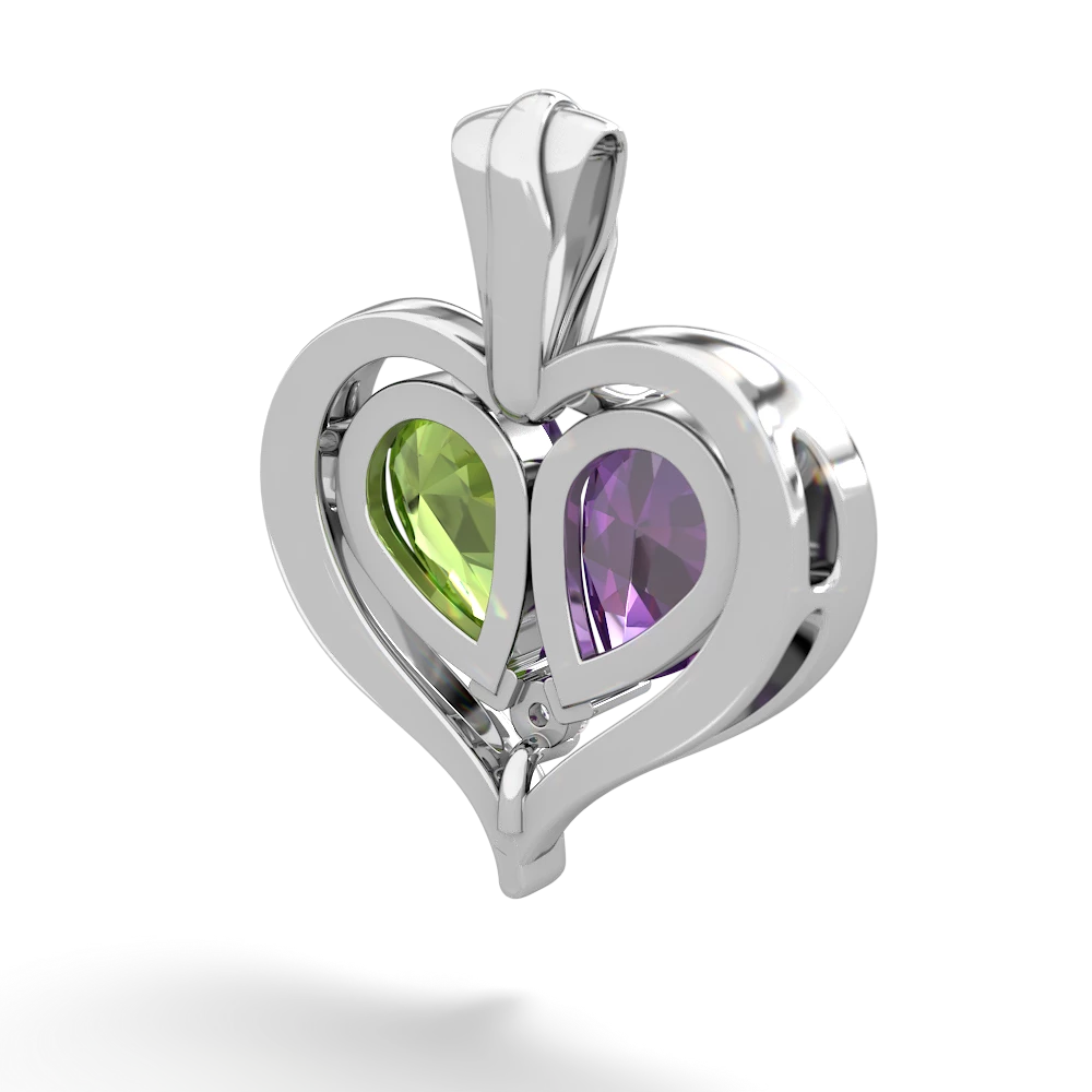 Amethyst Two Become One 14K White Gold pendant P5330