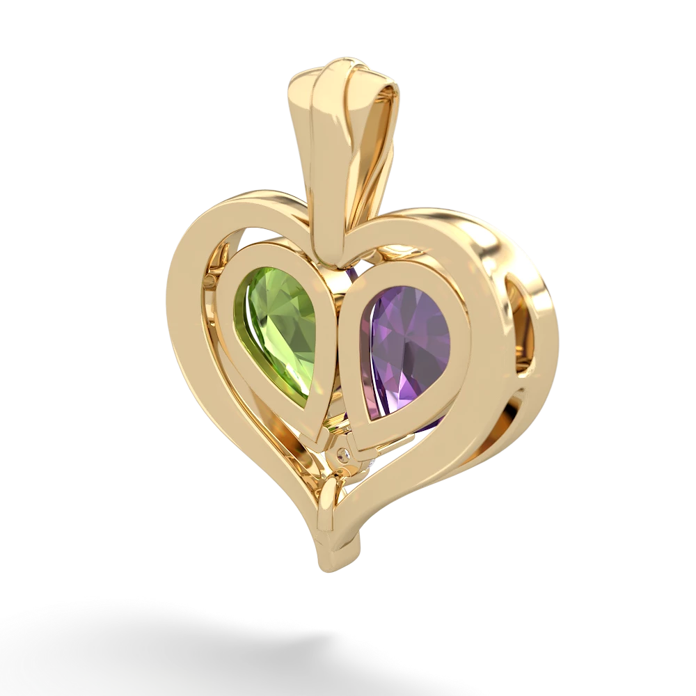 Amethyst Two Become One 14K Yellow Gold pendant P5330