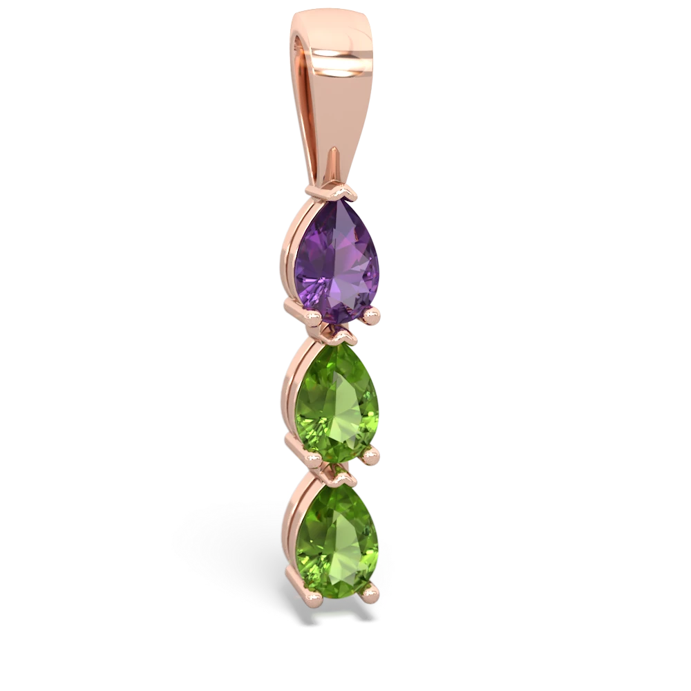 Amethyst Dew Drops 14K Rose Gold pendant P2251