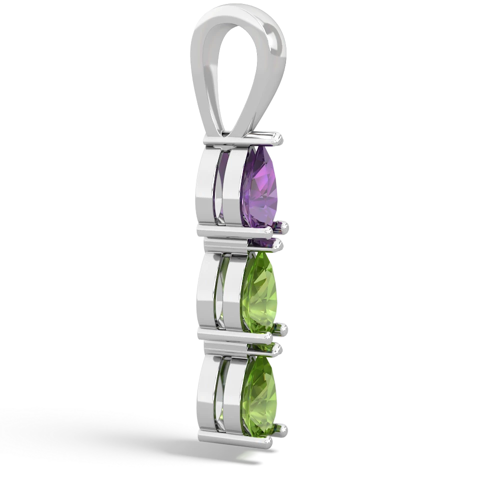 Amethyst Dew Drops 14K White Gold pendant P2251