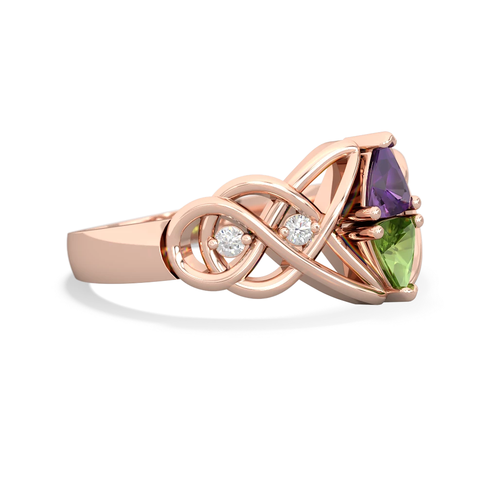 Amethyst Keepsake Celtic Knot 14K Rose Gold ring R5300