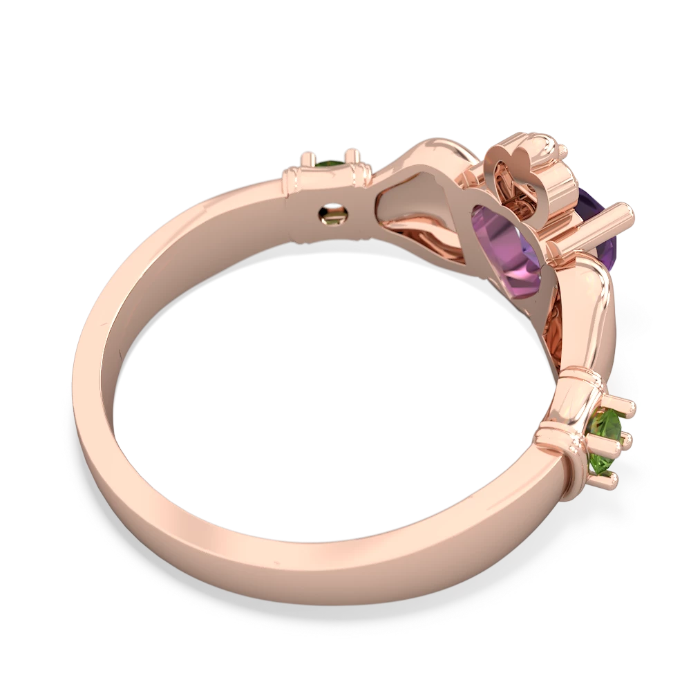 Amethyst Claddagh Keepsake 14K Rose Gold ring R5245