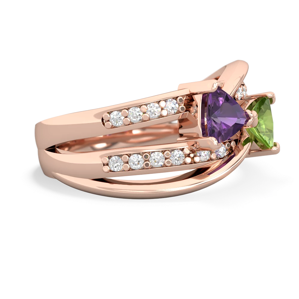 Amethyst Bowtie 14K Rose Gold ring R2360