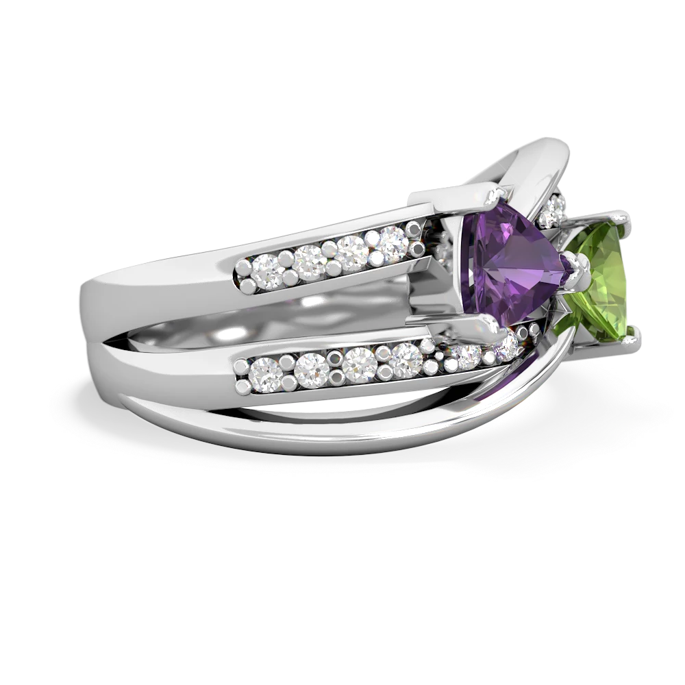 Amethyst Bowtie 14K White Gold ring R2360