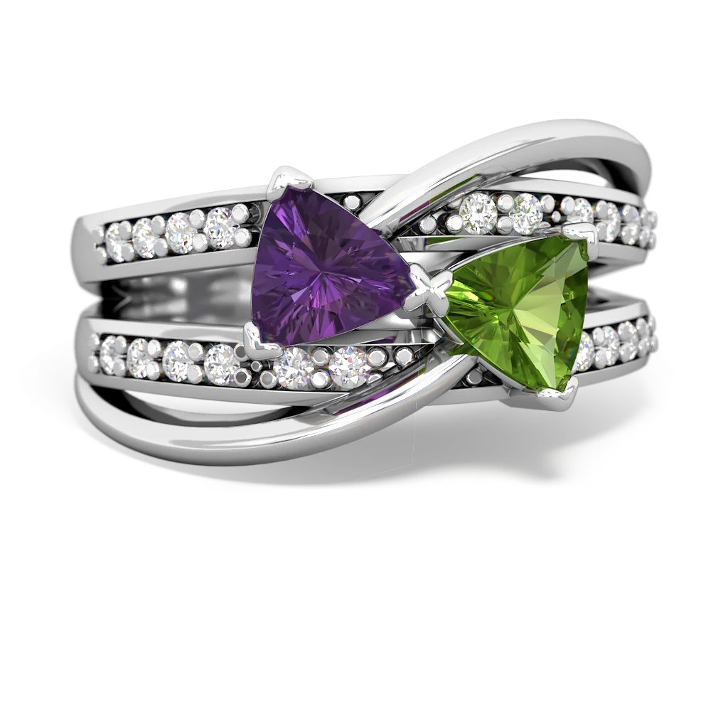 Amethyst and peridot engagement ring sale