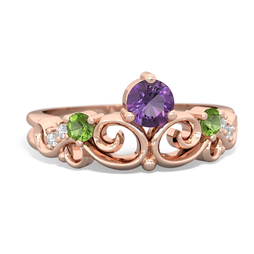 Amethyst Crown Keepsake 14K Rose Gold ring R5740