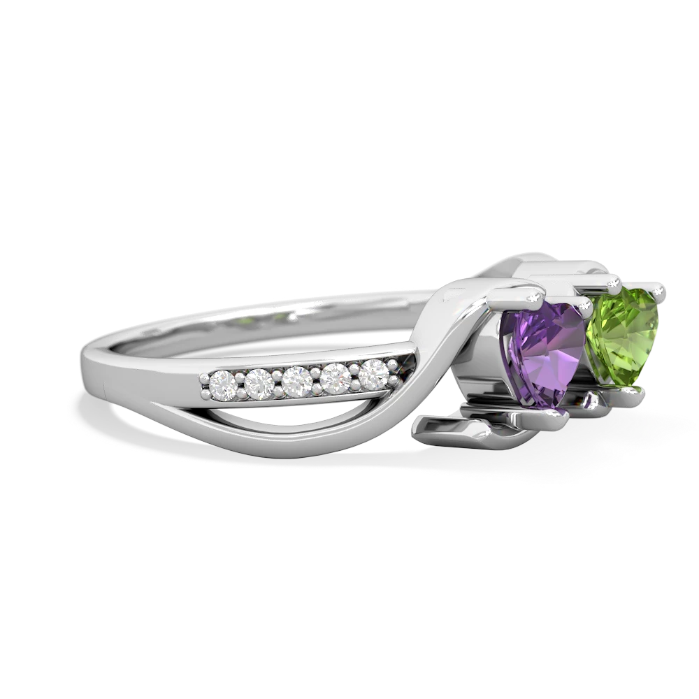 Amethyst Side By Side 14K White Gold ring R3090