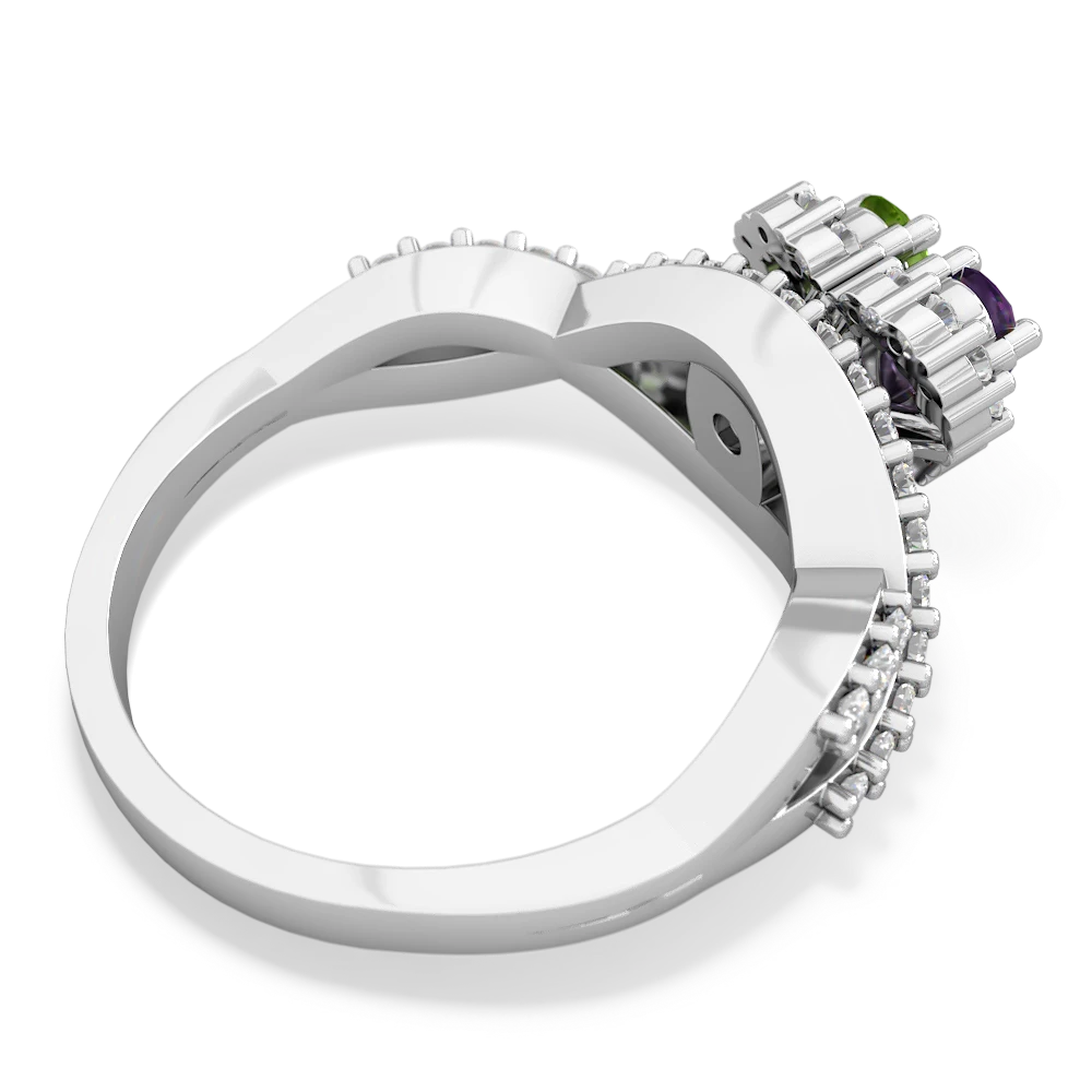 Amethyst Diamond Twist 'One Heart' 14K White Gold ring R2640HRT