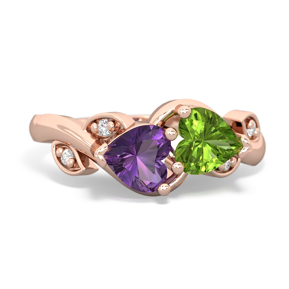 Amethyst Floral Elegance 14K Rose Gold ring R5790