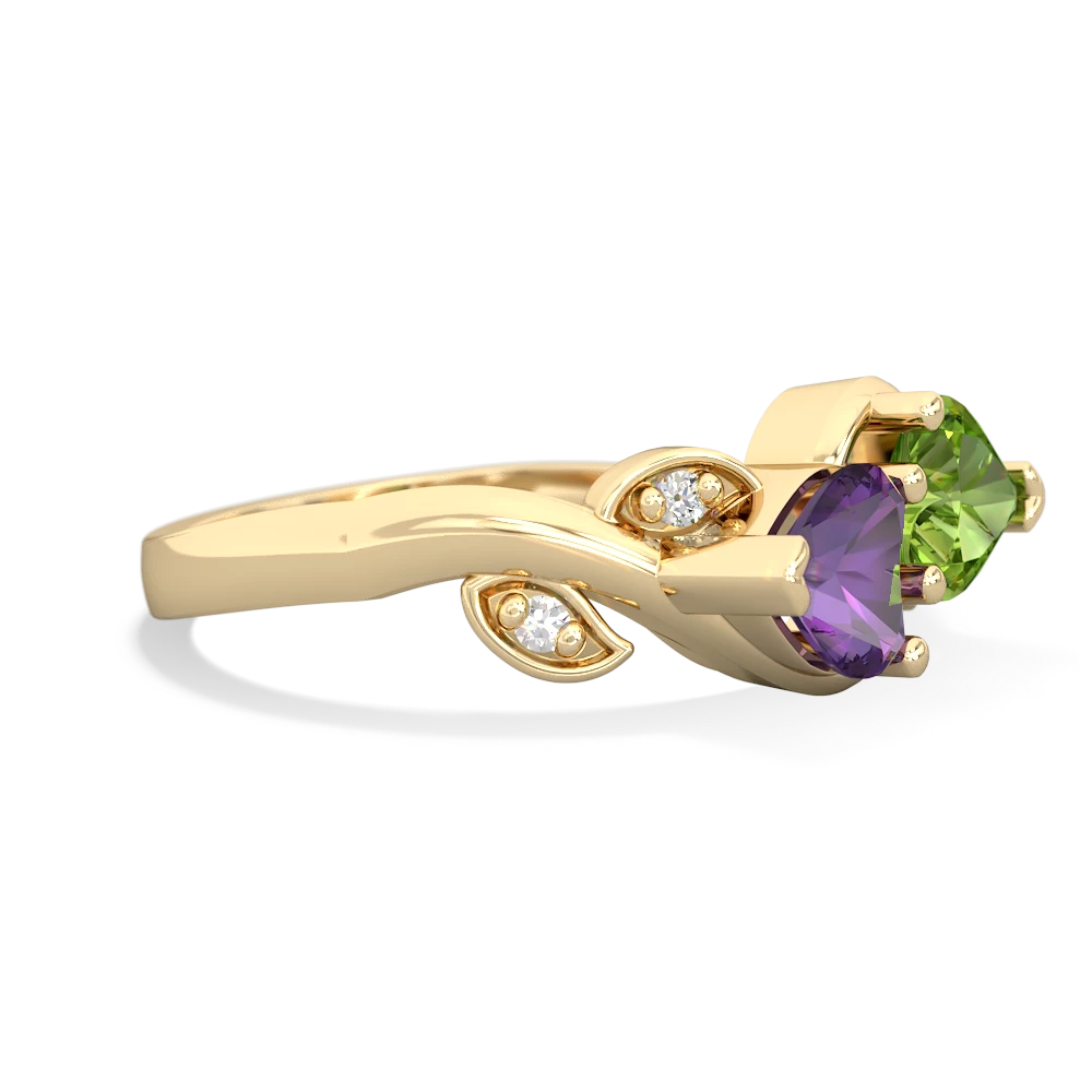 Amethyst Floral Elegance 14K Yellow Gold ring R5790