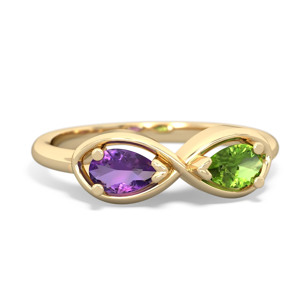 Amethyst Infinity 14K Yellow Gold ring R5050