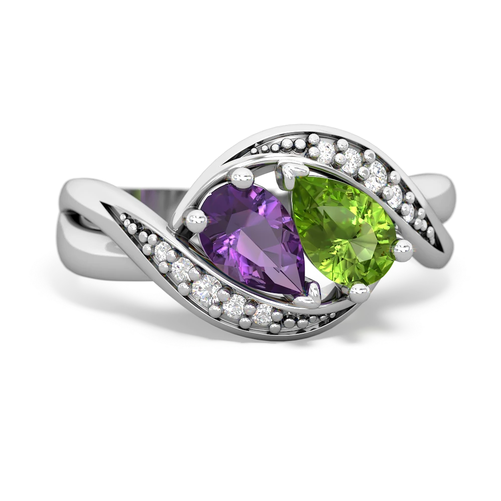 Amethyst Summer Winds 14K White Gold ring R5342