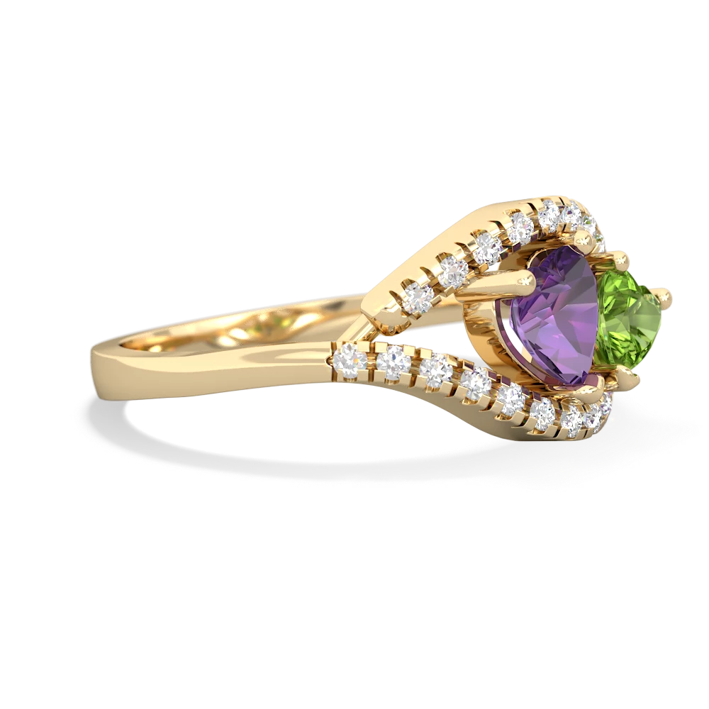 Amethyst Mother And Child 14K Yellow Gold ring R3010