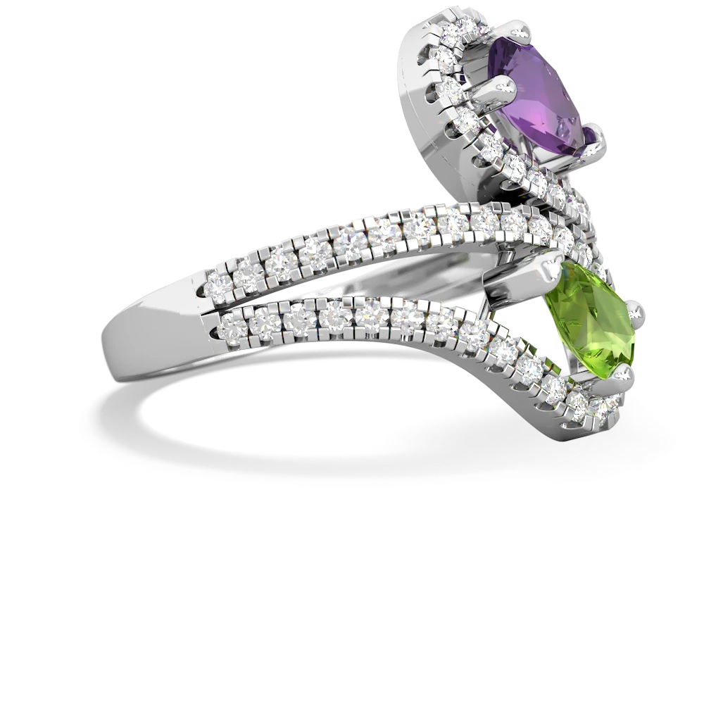 Amethyst Diamond Dazzler 14K White Gold ring R3000