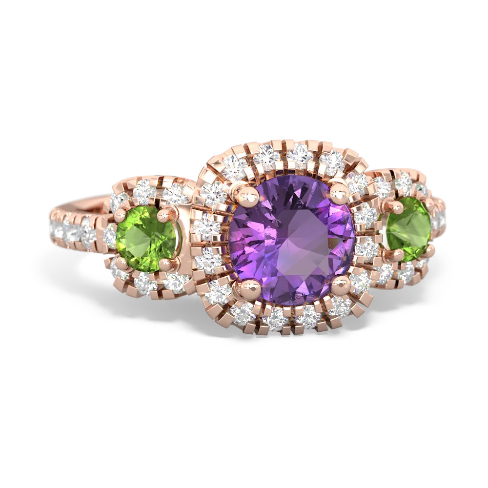 Amethyst Regal Halo 14K Rose Gold ring R5350