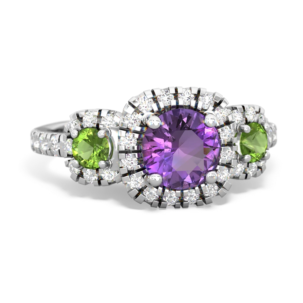 Amethyst Regal Halo 14K White Gold ring R5350