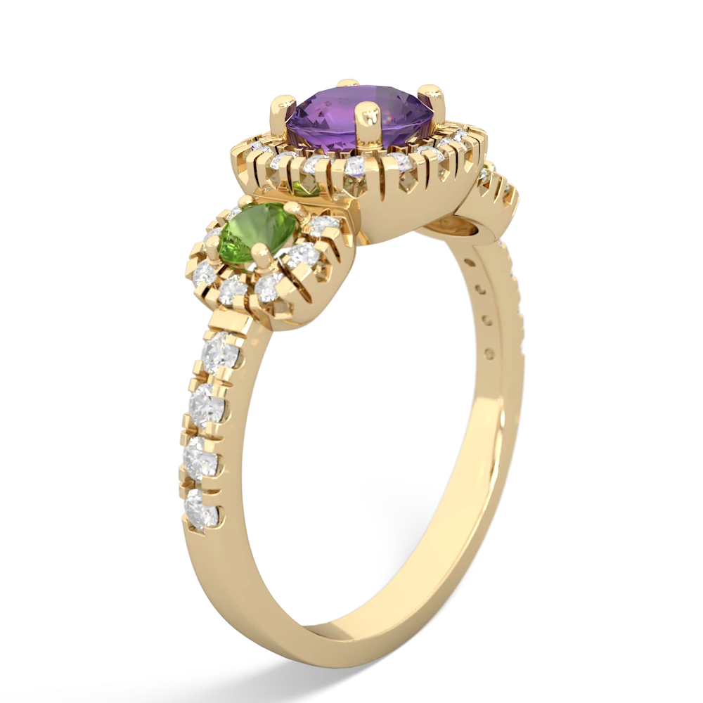 Amethyst Regal Halo 14K Yellow Gold ring R5350