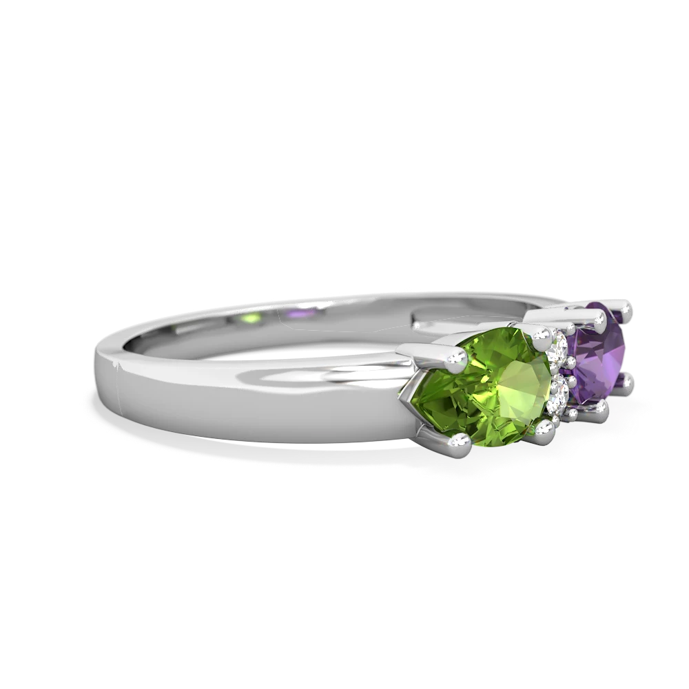 Amethyst Pear Bowtie 14K White Gold ring R0865