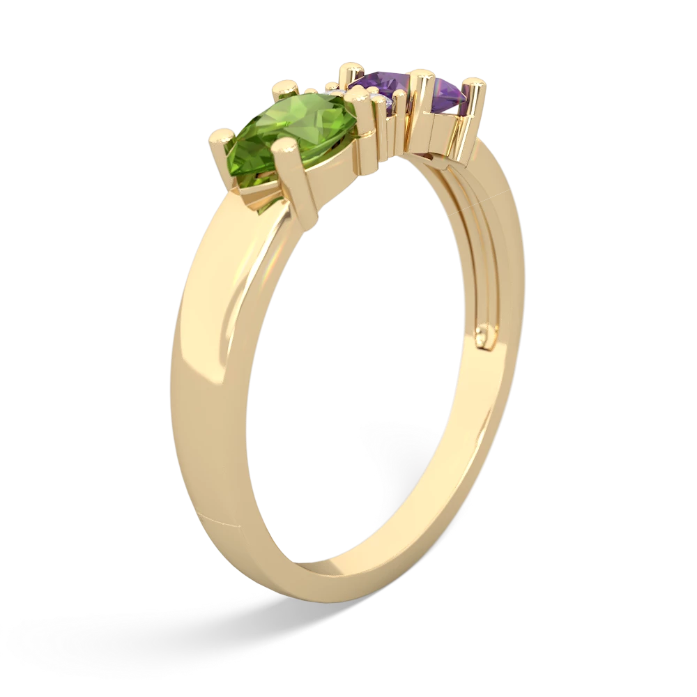 Amethyst Pear Bowtie 14K Yellow Gold ring R0865