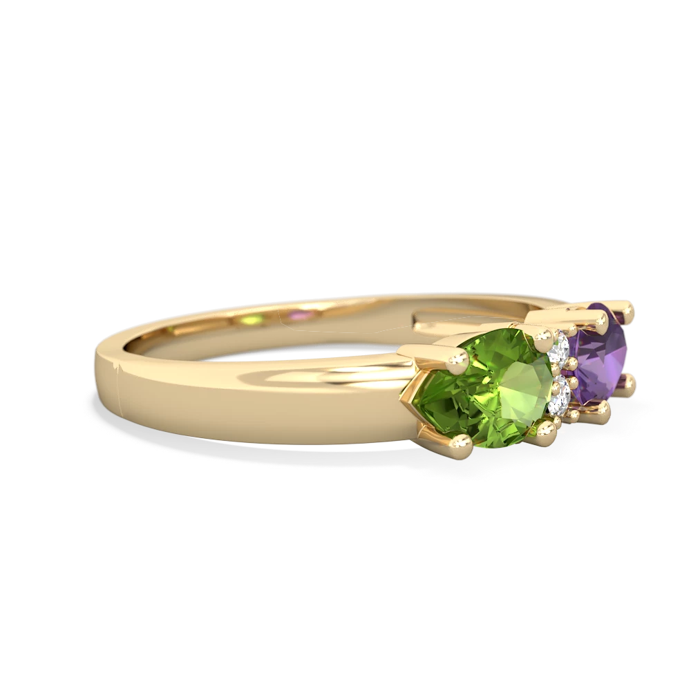 Amethyst Pear Bowtie 14K Yellow Gold ring R0865