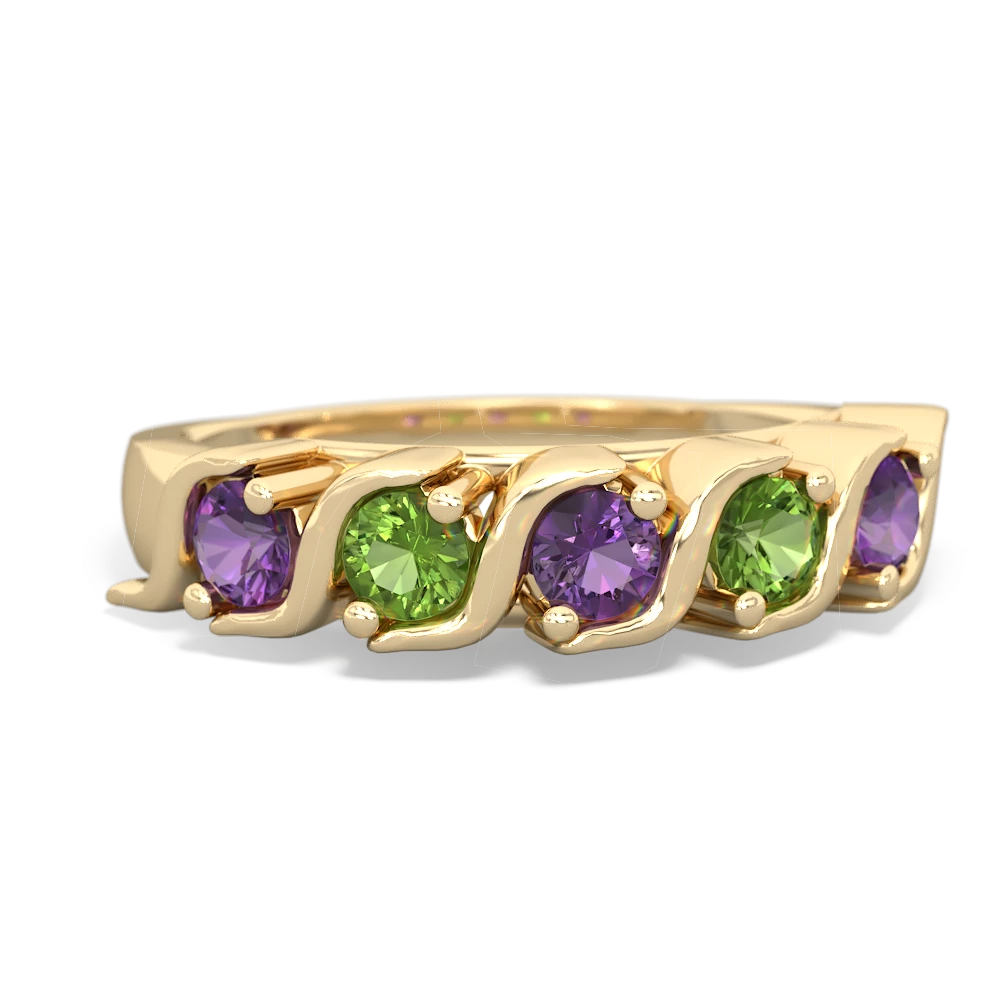 Amethyst Anniversary Band 14K Yellow Gold ring R2089