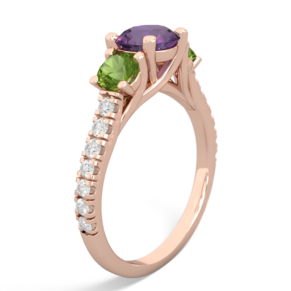 Amethyst Pave Trellis 14K Rose Gold ring R5500