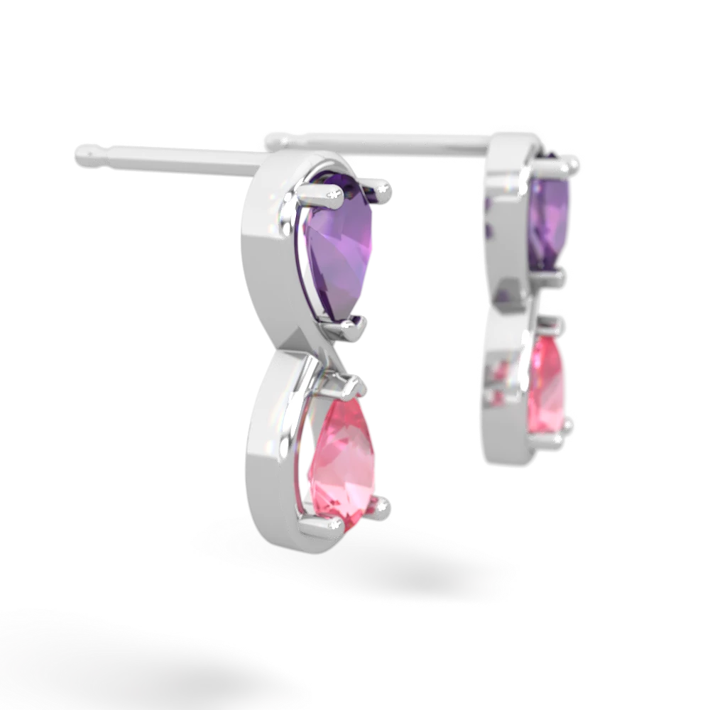 Amethyst Infinity 14K White Gold earrings E5050