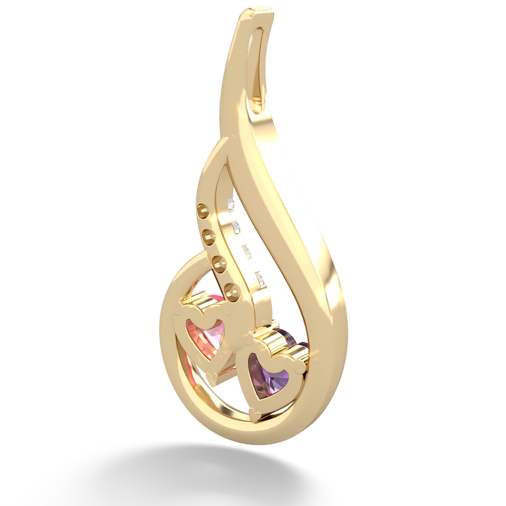 Amethyst Keepsake Curves 14K Yellow Gold pendant P5450