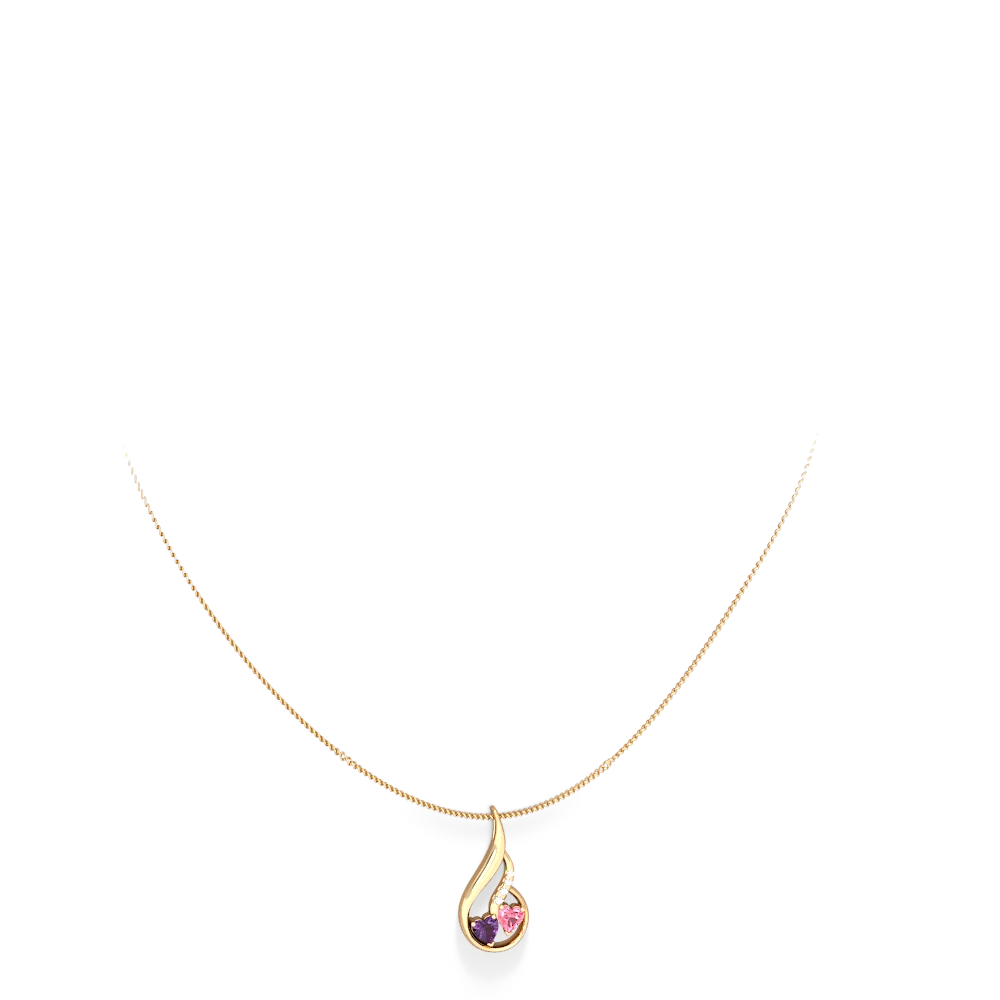 Amethyst Keepsake Curves 14K Yellow Gold pendant P5450