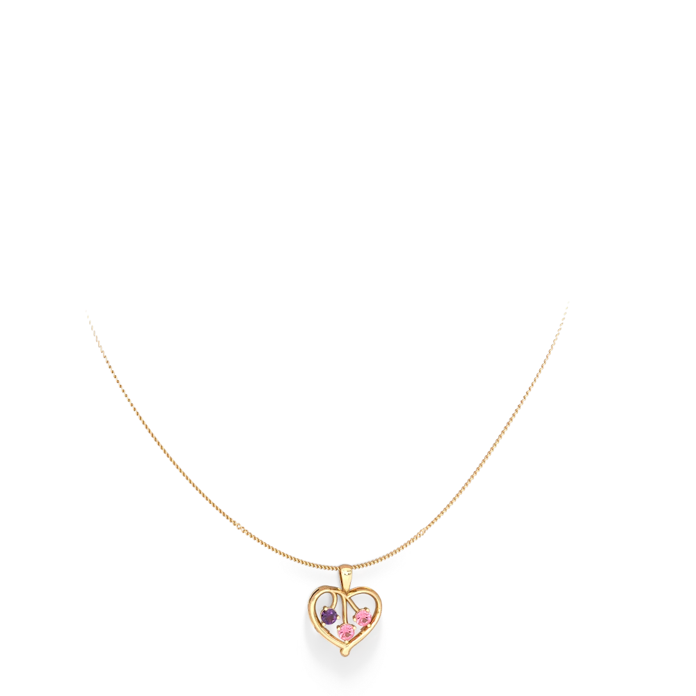 Amethyst Glowing Heart 14K Yellow Gold pendant P2233