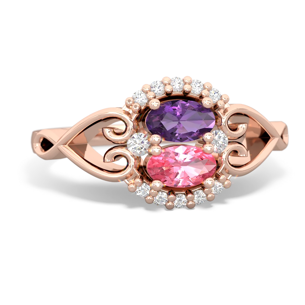 Amethyst Love Nest 14K Rose Gold ring R5860