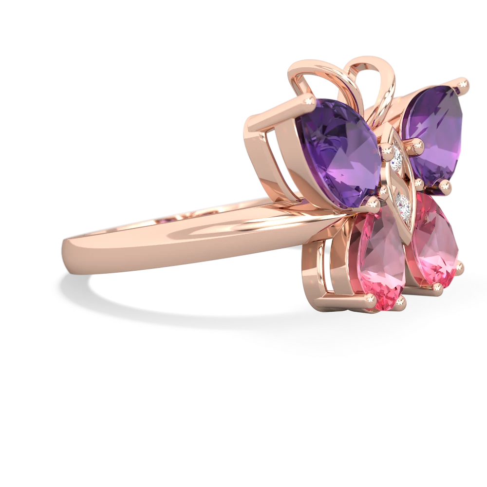 Amethyst Butterfly 14K Rose Gold ring R2215