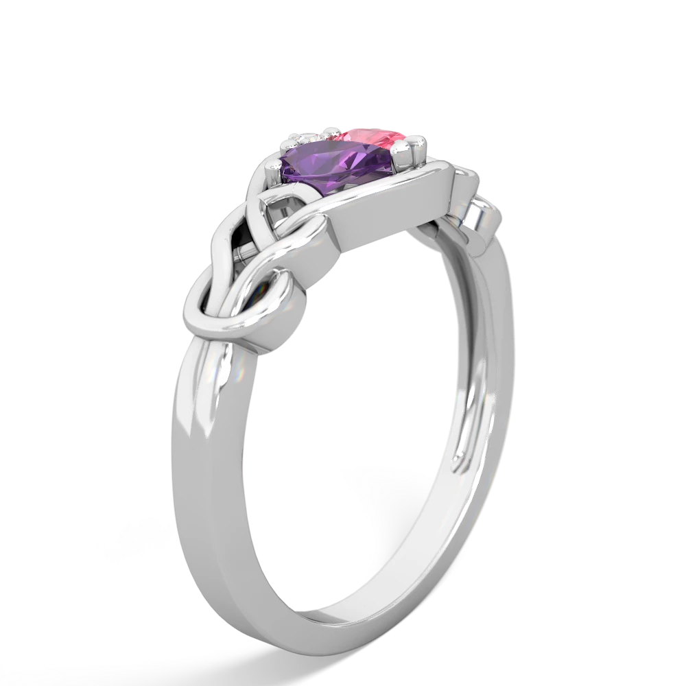 Amethyst Celtic Love Knot 14K White Gold ring R5420