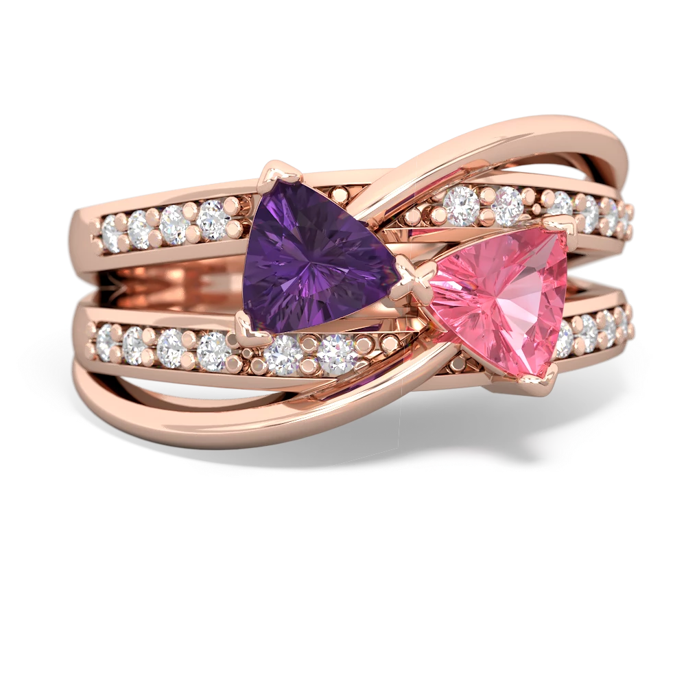 Amethyst Bowtie 14K Rose Gold ring R2360